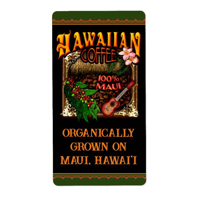 Hawaiian Coffee Maui Label Fraktsedel (Framsidan)