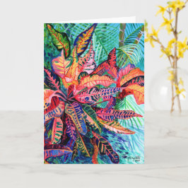 Hawaiian Croton Tropical Plant Card Kort