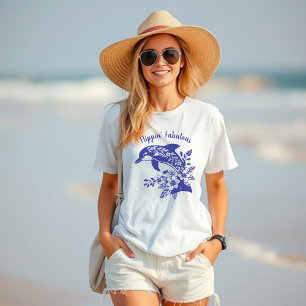 Hawaiian Dolphin Flippin’ Fabulous Blue T Shirt