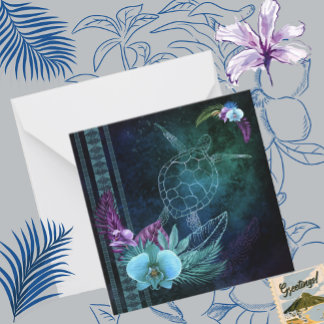 Hawaiian Dreams Square Note Card Anteckningskort