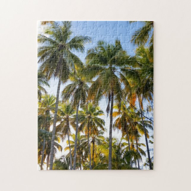 Hawaiian Exotic Beach Handflatan Träd & Himlar Pussel (Vertikal)