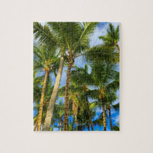 Hawaiian Exotic Beach Handflatan Träd & Himlar Pussel