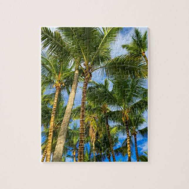 Hawaiian Exotic Beach Handflatan Träd & Himlar Pussel (Vertikal)