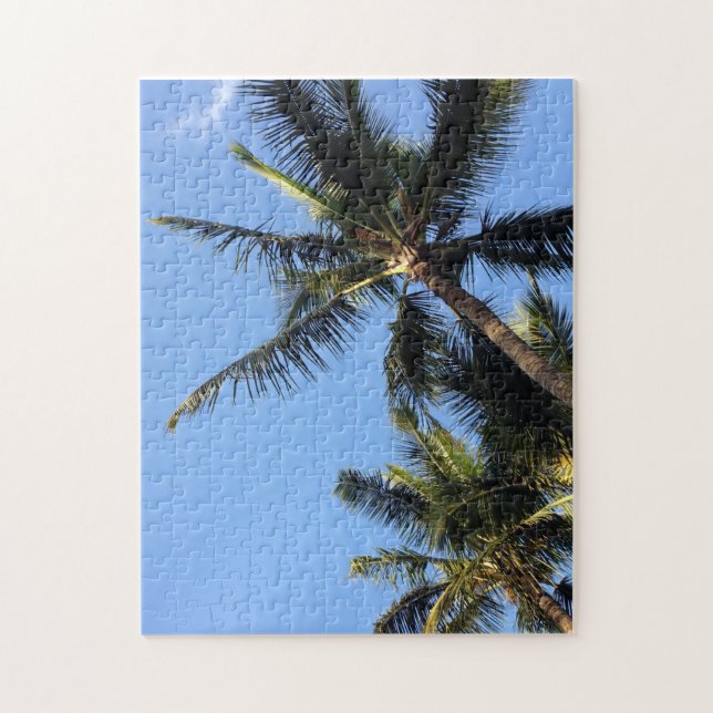 Hawaiian Exotic Beach Handflatan Träd Pussel (Vertikal)