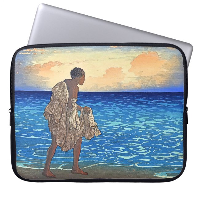 "Hawaiian Fisherman" - Charles W. Bartlett Laptop Fodral (Framsidan)