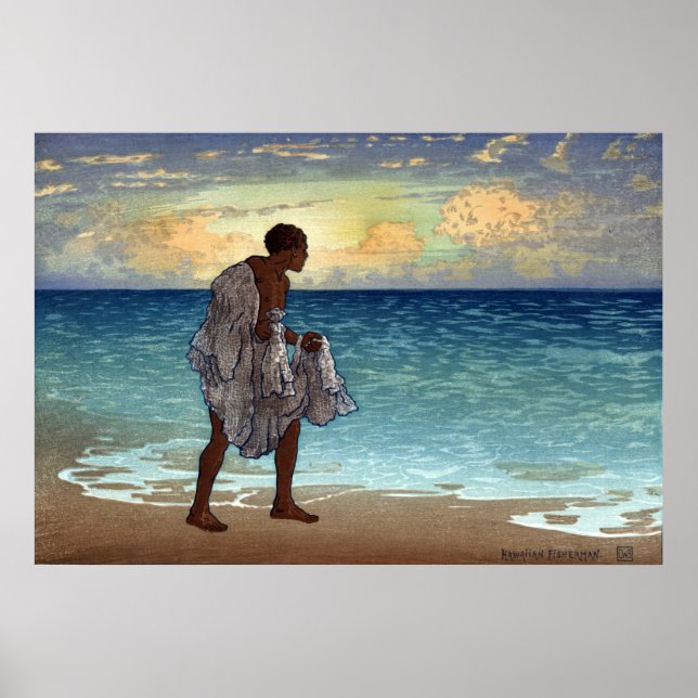 Hawaiian Fisherman - Charles William Bartlett Poster (Framsidan)