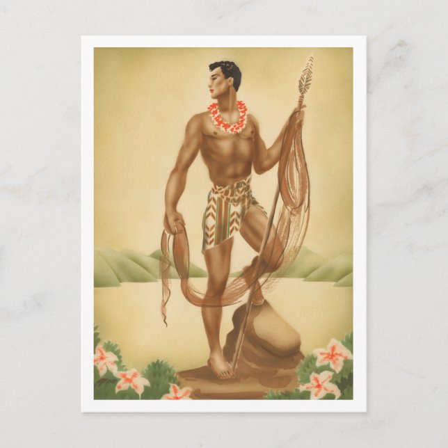 Hawaiian Fisherman Vykort (Framsida)