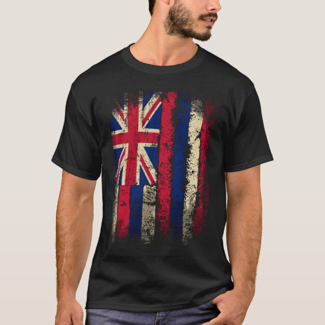 Hawaiian Flagga Hawaii T Shirt (Framsida)