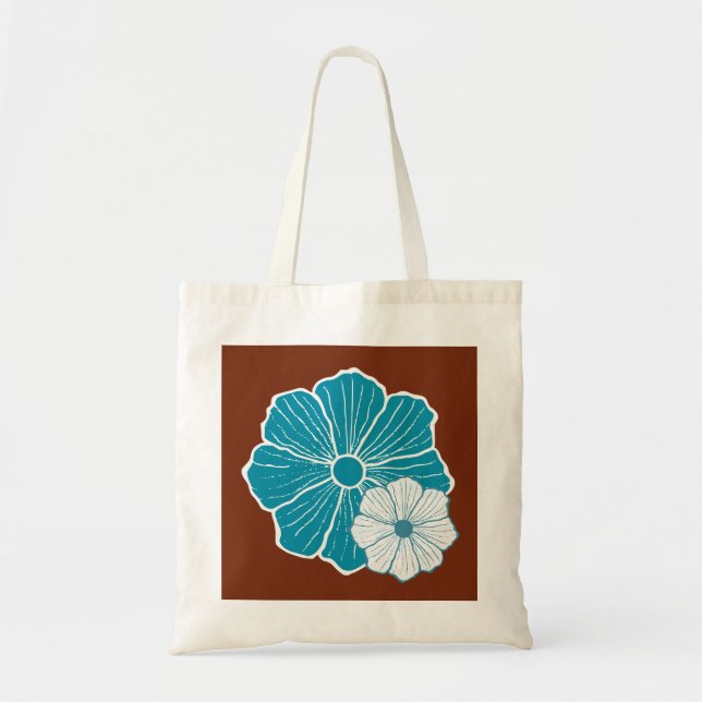 Hawaiian Flower Tote Bag Tygkasse (Framsidan)