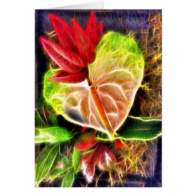 Hawaiian Flowers 4 Hälsningskort (Framsidan)