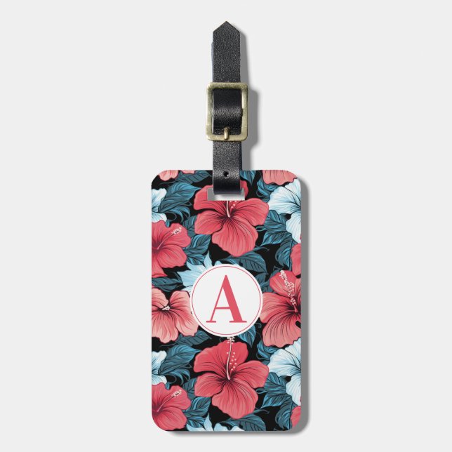 Hawaiian Flowers Luggage Tag Bagagebricka (Vertikal Framsida)