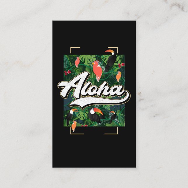 Hawaiian Flowers Toucan Aloha Hawaii Beach Visitkort (Framsida)
