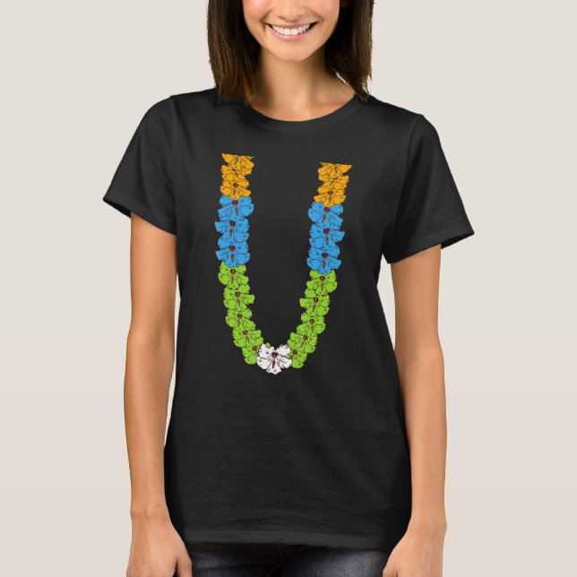 Hawaiian Flowers Tropical Summer Vacation Blommigt T Shirt (Framsida)