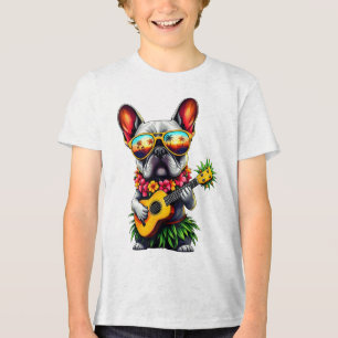 Hawaiian Fransk Bulldog&amp; Pineapple Ukulele Su T Shirt