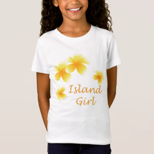 Hawaiian Girl Tropical Blommigt Girls Babydoll Tee Shirt
