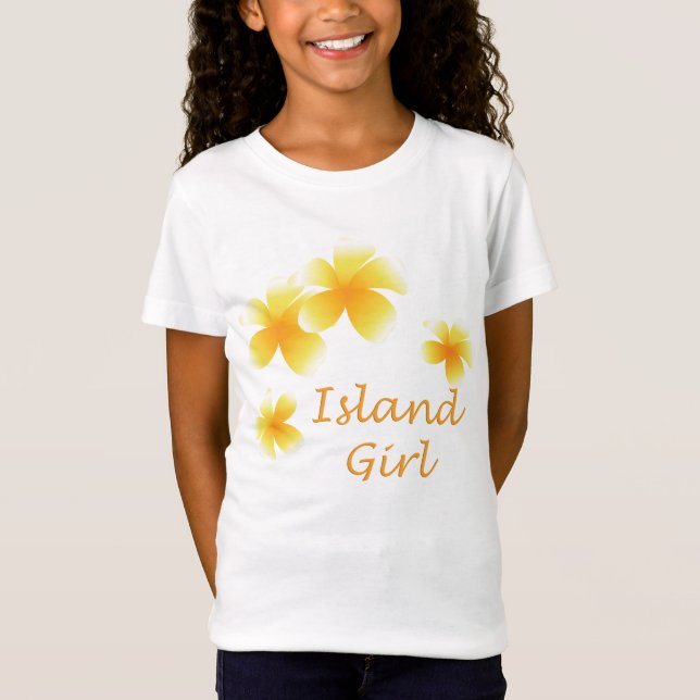 Hawaiian Girl Tropical Blommigt Girls Babydoll Tee Shirt (Framsida)