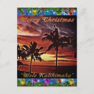 Hawaiian God jul vykort