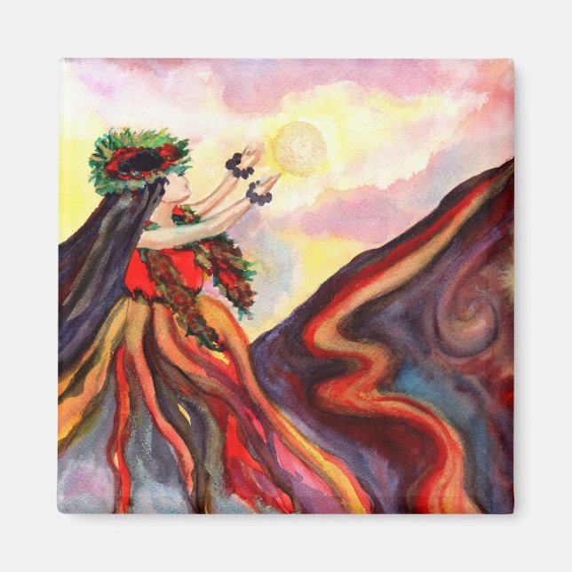 Hawaiian Goddess Pele Magnet (Framsidan)