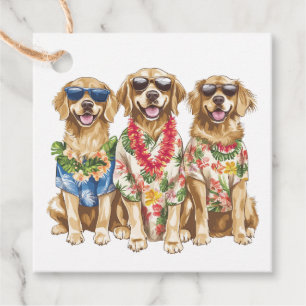 Hawaiian Golden Retriever Hundar Flower Lei Gåvor Etiketter