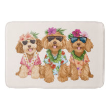 Hawaiian Goldendoodle Dogs Flower Lei