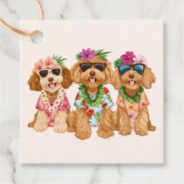Hawaiian Goldendoodle Hundar Flower Lei Gåvor Etiketter