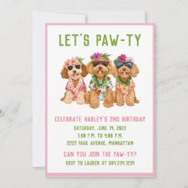 Hawaiian Goldendoodle Hundar Flower Lei Inbjudningar