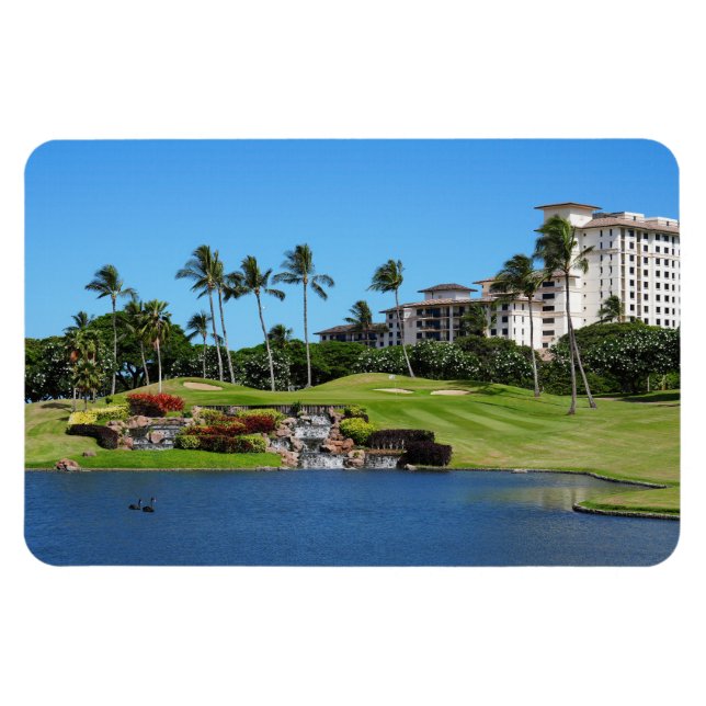 Hawaiian Golf Course Photo Magnet (Horisontell)