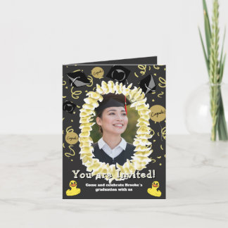 Hawaiian Graduation Party Lei Photo Invitation Kort