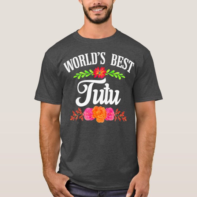 Hawaiian    GrandmaWorlds Best Tutu T Shirt (Framsida)