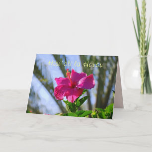 Hawaiian Grattis på födelsedagen Shock rosa Hibisc Kort