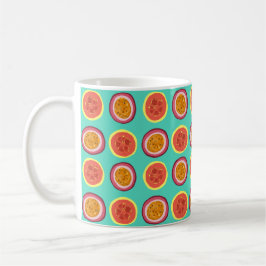 Hawaiian Guava and Lilikoi Pattern Mug Teal Kaffemugg
