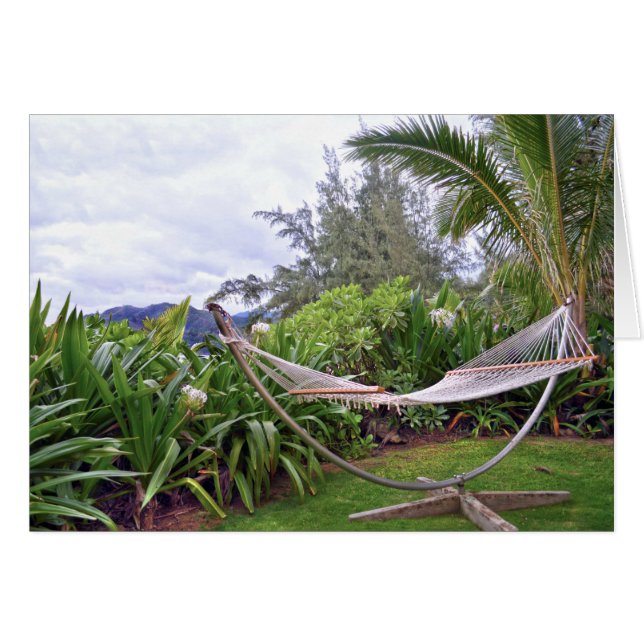 "Hawaiian Hammock, Wainiha Bay, Kauai, Hawaii Hälsningskort (Framsidan Horizontal)