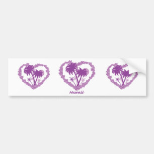 Hawaiian Handflatan Träd Heart Bildekal