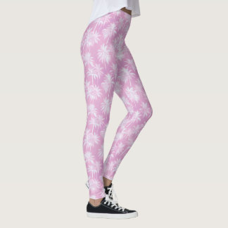 Hawaiian Handflatan Träd Silhouette Mönster Plum I Leggings