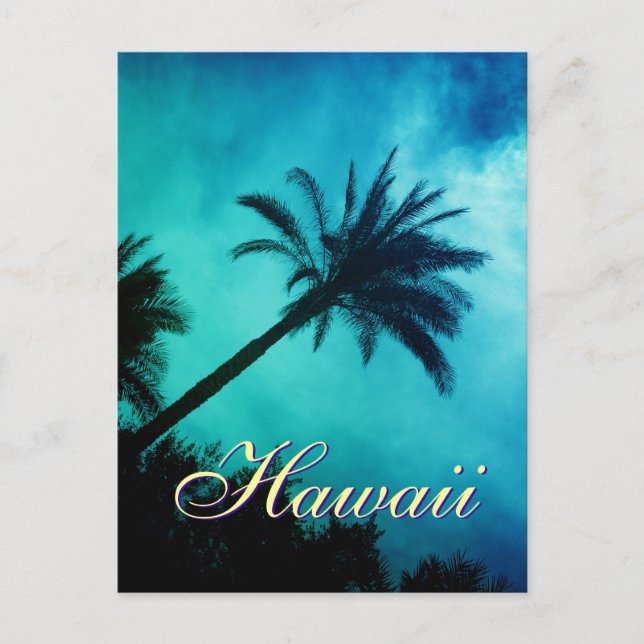 Hawaiian Handflatan Träd Vykort (Framsida)