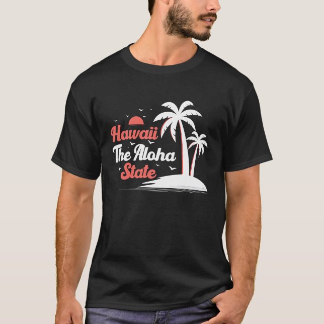 Hawaiian Hawaii The Aloha State Pineapple Tiki T Shirt (Framsida)