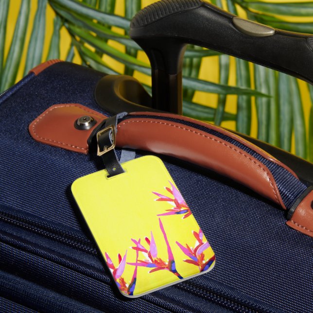 Hawaiian Heliconia Flower Luggage Tag Bagagebricka (Framsida Insitu 1)