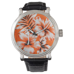 Hawaiian Hibiscus Flower Background Armbandsur