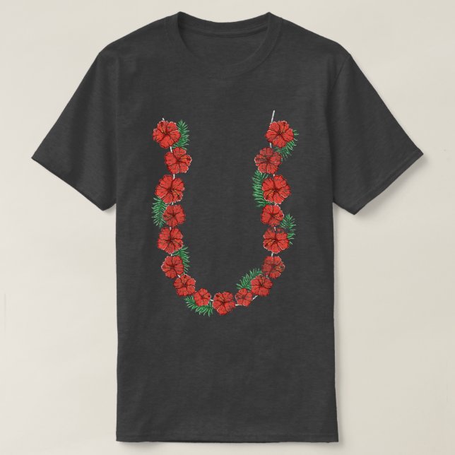 Hawaiian Hibiscus Flower chain Summer Vacation Lei T Shirt (Design framsida)