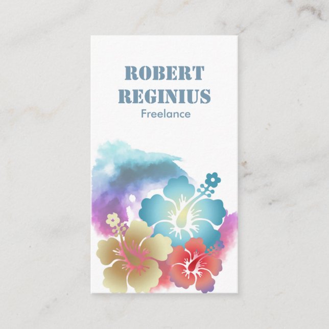 Hawaiian Hibiscus Flower gd6557 Visitkort (Framsida)