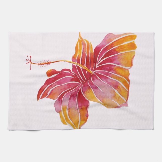 Hawaiian Hibiscus Flower Kitchen Towel 16 x 24 tum Kökshandduk (Horisontell)