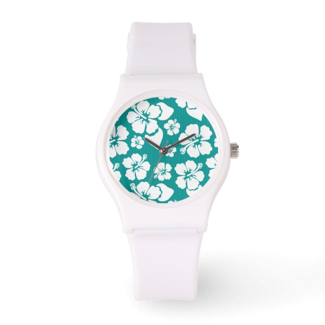 Hawaiian Hibiscus Flower Mönster Armbandsur (Framsida)