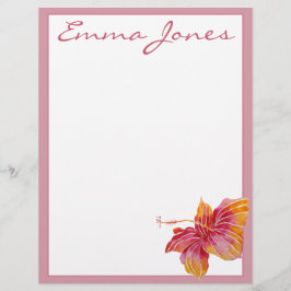 Hawaiian Hibiscus Flower Personlig Letterhead