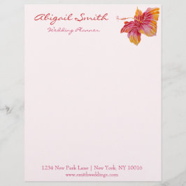 Hawaiian Hibiscus Flower Personlig Letterhead Brevhuvud