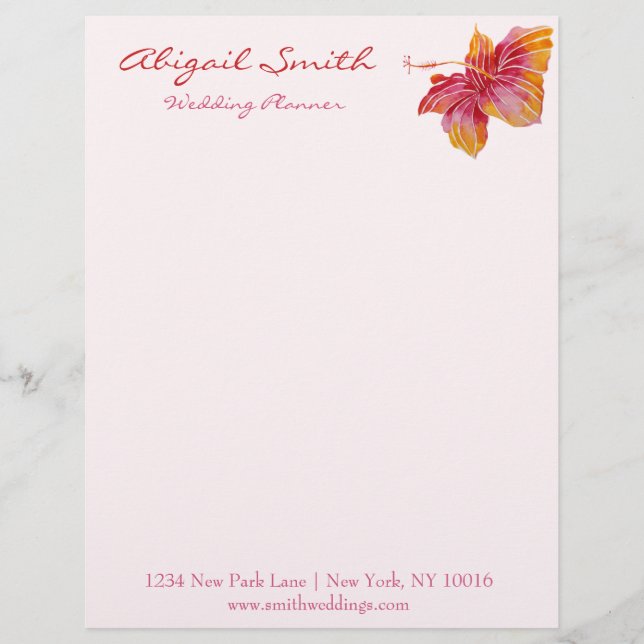 Hawaiian Hibiscus Flower Personlig Letterhead Brevhuvud (Framsida)