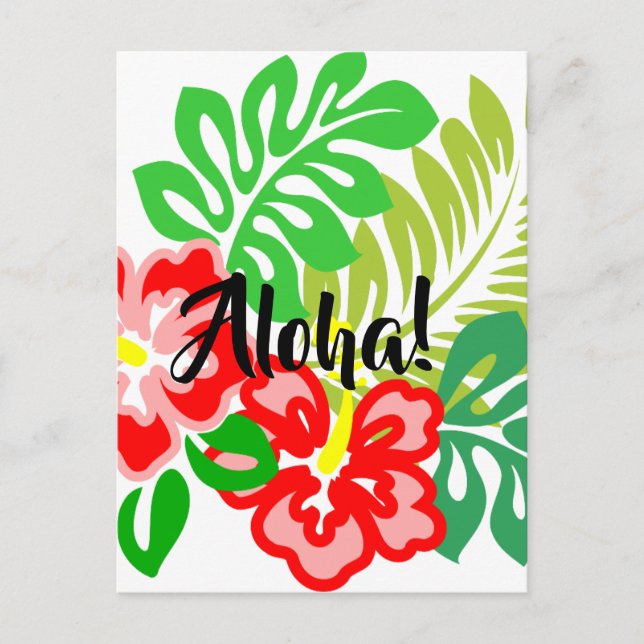 Hawaiian Hibiscus Flower Print Vykort (Framsida)