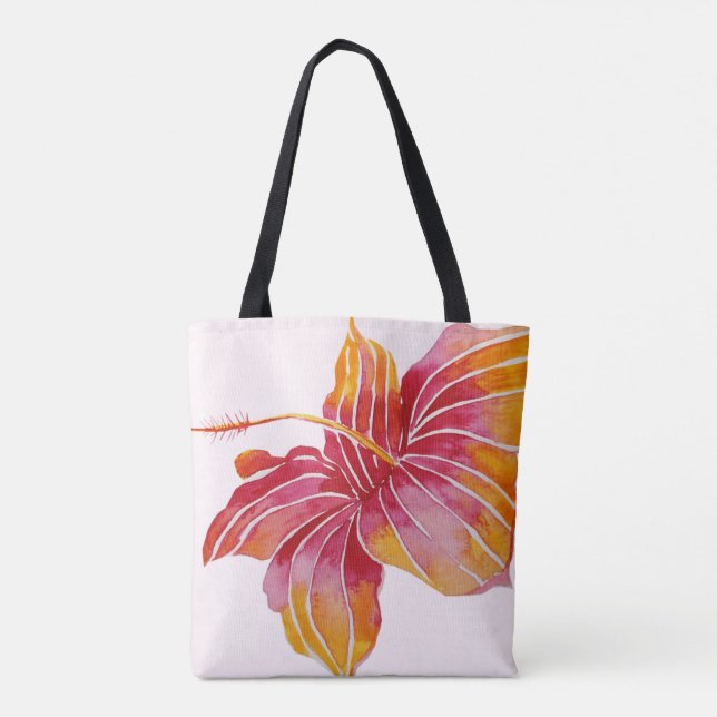 Hawaiian Hibiscus Flower | Total-over-Print Tote B Tygkasse (Baksida)