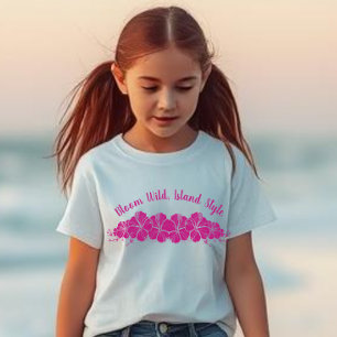 Hawaiian Hibiscus Flowers-Bloom Vild Island Stil T Shirt