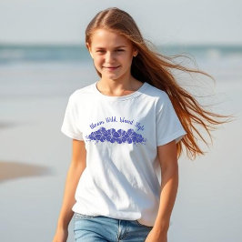 Hawaiian Hibiscus Flowers Blue T Shirt