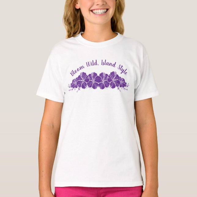 Hawaiian Hibiscus Flowers T Shirt (Framsida)